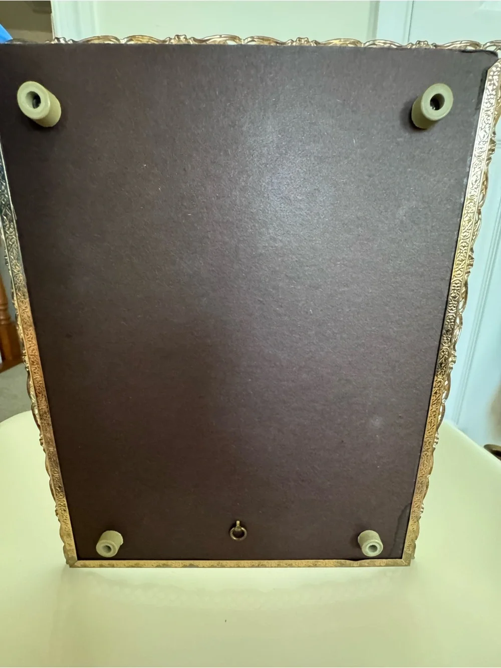 Vintage Antique Gold Filigree Vanity Mirror Tray Wall Mirror Hollywood Regency